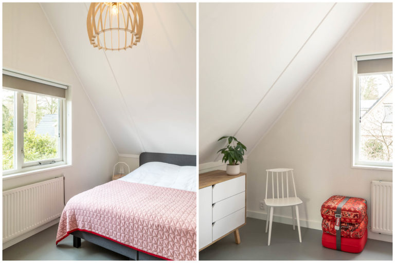 Woudstee Cornelia grote slaapkamer met boxspring en fatboy