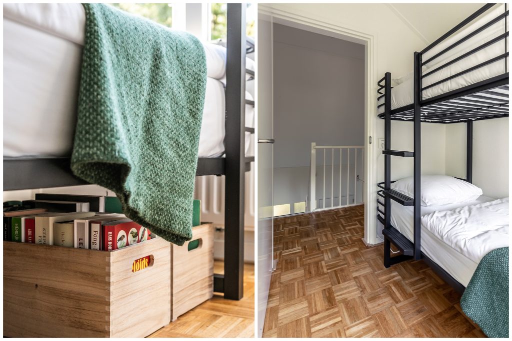 Stapelbed boeken en lego in vakantiehuis Hendrika lezen op vaknantie